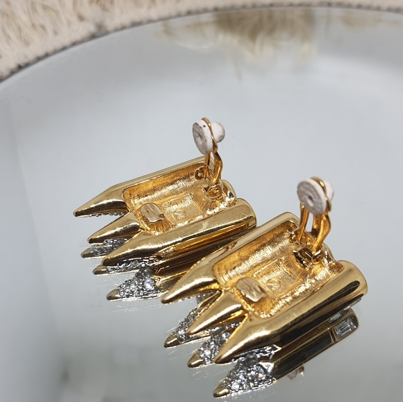 Swarovski Gold Pencil Earrings - Picture 4 of 4
